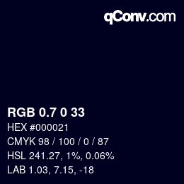 カラーコード: RGB 0.7 0 33 | qconv.com