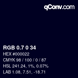 カラーコード: RGB 0.7 0 34 | qconv.com