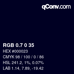 カラーコード: RGB 0.7 0 35 | qconv.com