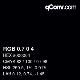 カラーコード: RGB 0.7 0 4 | qconv.com
