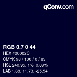 カラーコード: RGB 0.7 0 44 | qconv.com