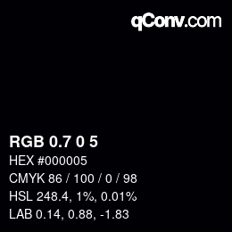 カラーコード: RGB 0.7 0 5 | qconv.com