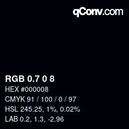 カラーコード: RGB 0.7 0 8 | qconv.com