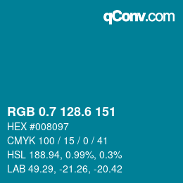 カラーコード: RGB 0.7 128.6 151 | qconv.com