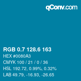 カラーコード: RGB 0.7 128.6 163 | qconv.com