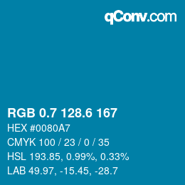 カラーコード: RGB 0.7 128.6 167 | qconv.com