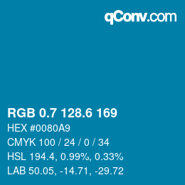 カラーコード: RGB 0.7 128.6 169 | qconv.com