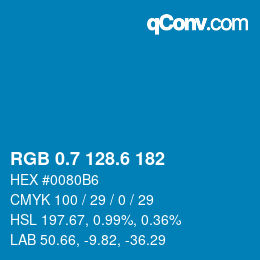 カラーコード: RGB 0.7 128.6 182 | qconv.com