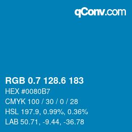 カラーコード: RGB 0.7 128.6 183 | qconv.com