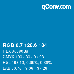 カラーコード: RGB 0.7 128.6 184 | qconv.com