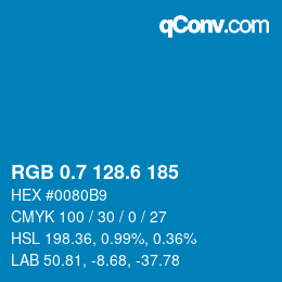 カラーコード: RGB 0.7 128.6 185 | qconv.com