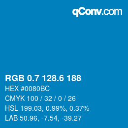 カラーコード: RGB 0.7 128.6 188 | qconv.com