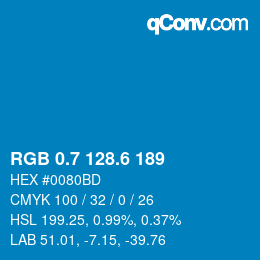 カラーコード: RGB 0.7 128.6 189 | qconv.com