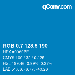 カラーコード: RGB 0.7 128.6 190 | qconv.com
