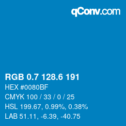 カラーコード: RGB 0.7 128.6 191 | qconv.com