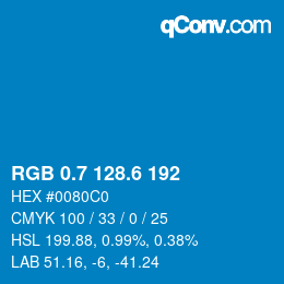 カラーコード: RGB 0.7 128.6 192 | qconv.com