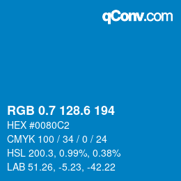 カラーコード: RGB 0.7 128.6 194 | qconv.com
