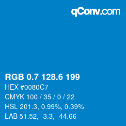 カラーコード: RGB 0.7 128.6 199 | qconv.com