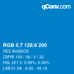 カラーコード: RGB 0.7 128.6 200 | qconv.com