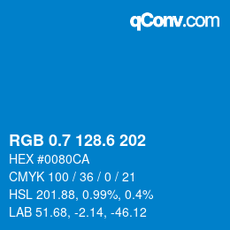 カラーコード: RGB 0.7 128.6 202 | qconv.com