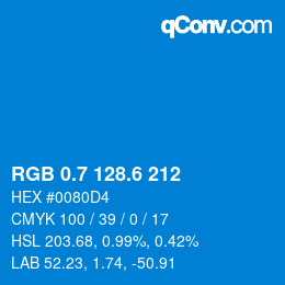 カラーコード: RGB 0.7 128.6 212 | qconv.com