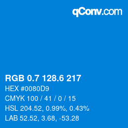 カラーコード: RGB 0.7 128.6 217 | qconv.com