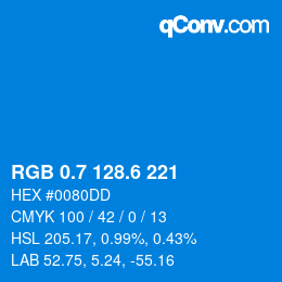 カラーコード: RGB 0.7 128.6 221 | qconv.com