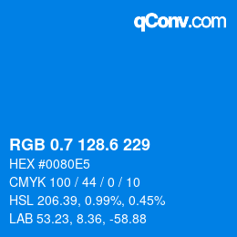 カラーコード: RGB 0.7 128.6 229 | qconv.com