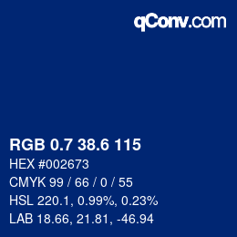 カラーコード: RGB 0.7 38.6 115 | qconv.com