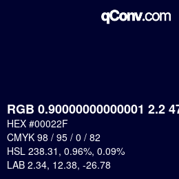 カラーコード: RGB 0.90000000000001 2.2 47 | qconv.com