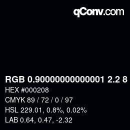カラーコード: RGB 0.90000000000001 2.2 8 | qconv.com