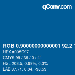 カラーコード: RGB 0.90000000000001 92.2 151 | qconv.com