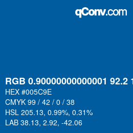 カラーコード: RGB 0.90000000000001 92.2 158 | qconv.com