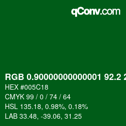 カラーコード: RGB 0.90000000000001 92.2 24 | qconv.com