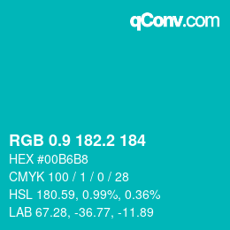 Color code: RGB 0.9 182.2 184 | qconv.com