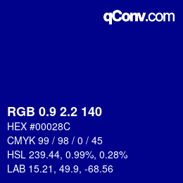 カラーコード: RGB 0.9 2.2 140 | qconv.com