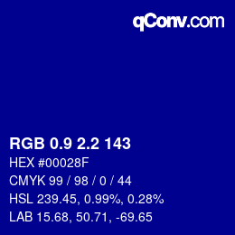 カラーコード: RGB 0.9 2.2 143 | qconv.com