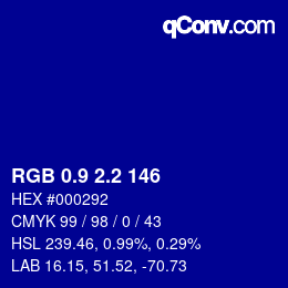 カラーコード: RGB 0.9 2.2 146 | qconv.com