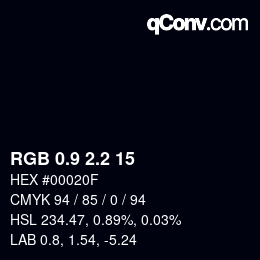 Color code: RGB 0.9 2.2 15 | qconv.com