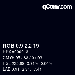 カラーコード: RGB 0.9 2.2 19 | qconv.com