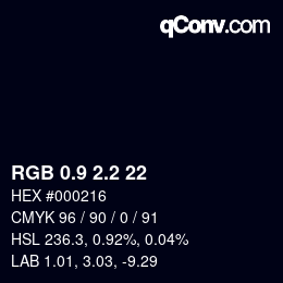 カラーコード: RGB 0.9 2.2 22 | qconv.com