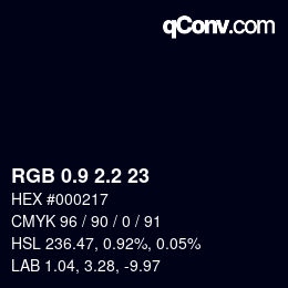 カラーコード: RGB 0.9 2.2 23 | qconv.com