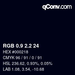 カラーコード: RGB 0.9 2.2 24 | qconv.com