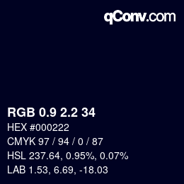 カラーコード: RGB 0.9 2.2 34 | qconv.com