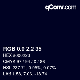 Color code: RGB 0.9 2.2 35 | qconv.com