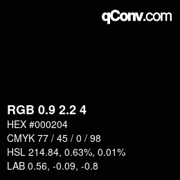 Color code: RGB 0.9 2.2 4 | qconv.com