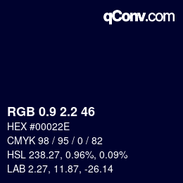 Color code: RGB 0.9 2.2 46 | qconv.com