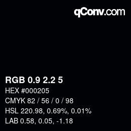Color code: RGB 0.9 2.2 5 | qconv.com