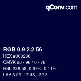 カラーコード: RGB 0.9 2.2 56 | qconv.com
