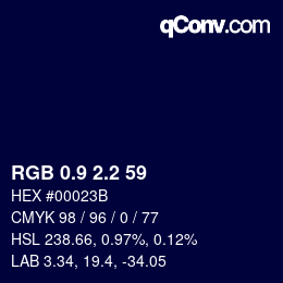 カラーコード: RGB 0.9 2.2 59 | qconv.com